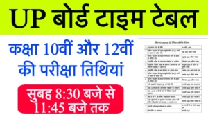 UP Board Time Table 2026