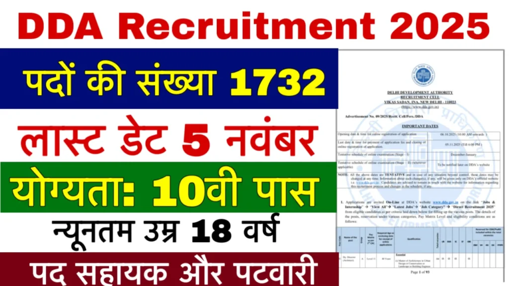 DDA Recruitment 2025